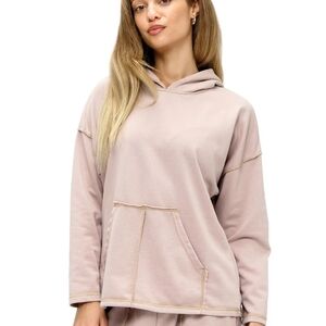 Y107 NWT Yak N Yeti BOHO Hoodie Exposed Seam Pockets S/M M/L Vintage Wash